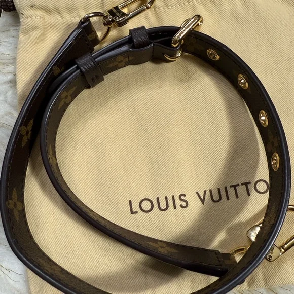 Louis Vuitton Gold Strap Shoulder Strap Monogram Pattern W/ Dustbag - Picture 7 of 16